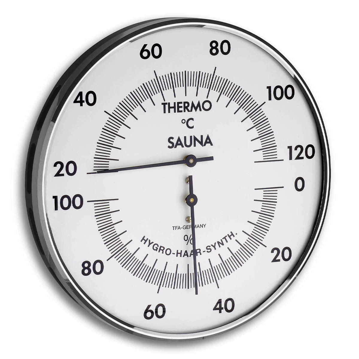 Sauna Thermometer & Hygrometer Premium – Präzises Saunamessgerät mit Metallring Odoro Essenzen